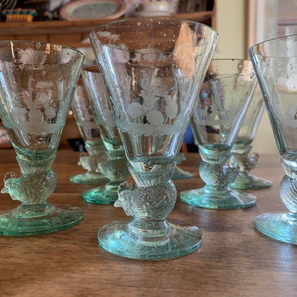 Rare Early American Hand Blown Glasses 8pcs - Picture 1 of 6